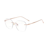 Maxbell Maxbell Eye Glasses Rimless Casual Fashionable Eyeglasses for Party Birthday Holiday Rose Gold