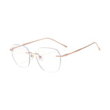 Maxbell Maxbell Eye Glasses Rimless Casual Fashionable Eyeglasses for Party Birthday Holiday Rose Gold