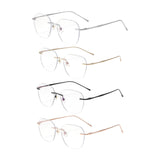 Maxbell Maxbell Eye Glasses Rimless Casual Fashionable Eyeglasses for Party Birthday Holiday Rose Gold