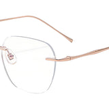 Maxbell Maxbell Eye Glasses Rimless Casual Fashionable Eyeglasses for Party Birthday Holiday Rose Gold