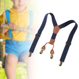 Maxbell Boys Suspender Elastic Suspenders Solid Strong Clips Tuxedo Suspenders