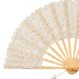 Maxbell 3xChinese Foldable Fan Portable Dancing Props Fan for Party Bridal Performance Beige