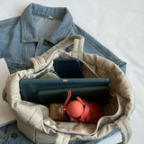 Puffer Tote Bag Large Capacity Soft Shoulder Bag for Shopping Work Commuting Beige