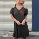 Maxbell Maxbell Women's Off The Shoulder Dress Summer Mini Dress for Commuting Holiday Trip S