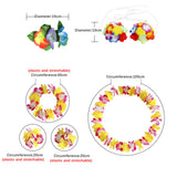 Maxbell 2xHawaiian Skirt Elastic Flowers Bracelets for Stage Performance Beach Wedding Skirt Length 80cm
