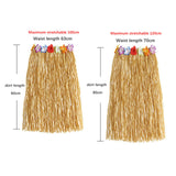 Maxbell 3xHawaiian Skirt Elastic Flowers Bracelets for Stage Performance Beach Wedding Skirt Length 80cm