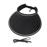 Maxbell Maxbell Women Sun Hat with Wind Lanyard Casual Beach Cap for Camping Holiday Outdoor Black