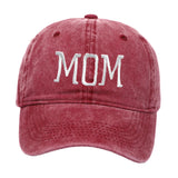 Maxbell Mom Embroidered Baseball Hat Unique Mother's Day Gifts for Beach Parties Gym Red