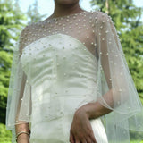 Maxbell Maxbell Wedding Shoulder Veil Shawl Photo Props Party Supplies Decoration Soft Tulle White