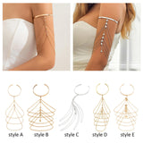 Maxbell Tassel Upper Arm Cuff Bridal Arm Accessory Lariat Armlet Upper Arm Bracelets style A