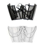 Maxbell Maxbell Lace Corset Belt Waistband Girdle Adjustable Push up Boned Wide Belt Black