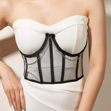 Maxbell Maxbell Lace Corset Belt Waistband Girdle Adjustable Push up Boned Wide Belt Black