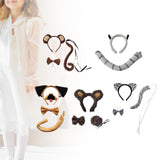 Maxbell 2xAnimal Ears and Tail Set Cute for Children for Masquerade Festivals Holidays Brown Monkey