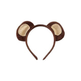 Maxbell 4xAnimal Ears and Tail Set Cute for Children for Masquerade Festivals Holidays Brown Monkey