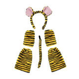 Maxbell Maxbell Animal Ears Tail Set Soft Hair Accessories Cosplay for Child Carnivals Party Yellow Black Tiger