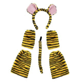 Maxbell Maxbell Animal Ears Tail Set Soft Hair Accessories Cosplay for Child Carnivals Party Yellow Black Tiger