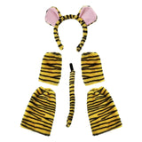 Maxbell Maxbell Animal Ears Tail Set Soft Hair Accessories Cosplay for Child Carnivals Party Yellow Black Tiger