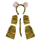 Maxbell Maxbell Animal Ears Tail Set Soft Hair Accessories Cosplay for Child Carnivals Party Yellow Black Tiger