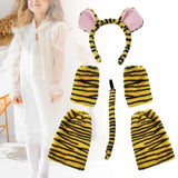 Maxbell Maxbell Animal Ears Tail Set Soft Hair Accessories Cosplay for Child Carnivals Party Yellow Black Tiger