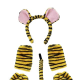 Maxbell Maxbell Animal Ears Tail Set Soft Hair Accessories Cosplay for Child Carnivals Party Yellow Black Tiger