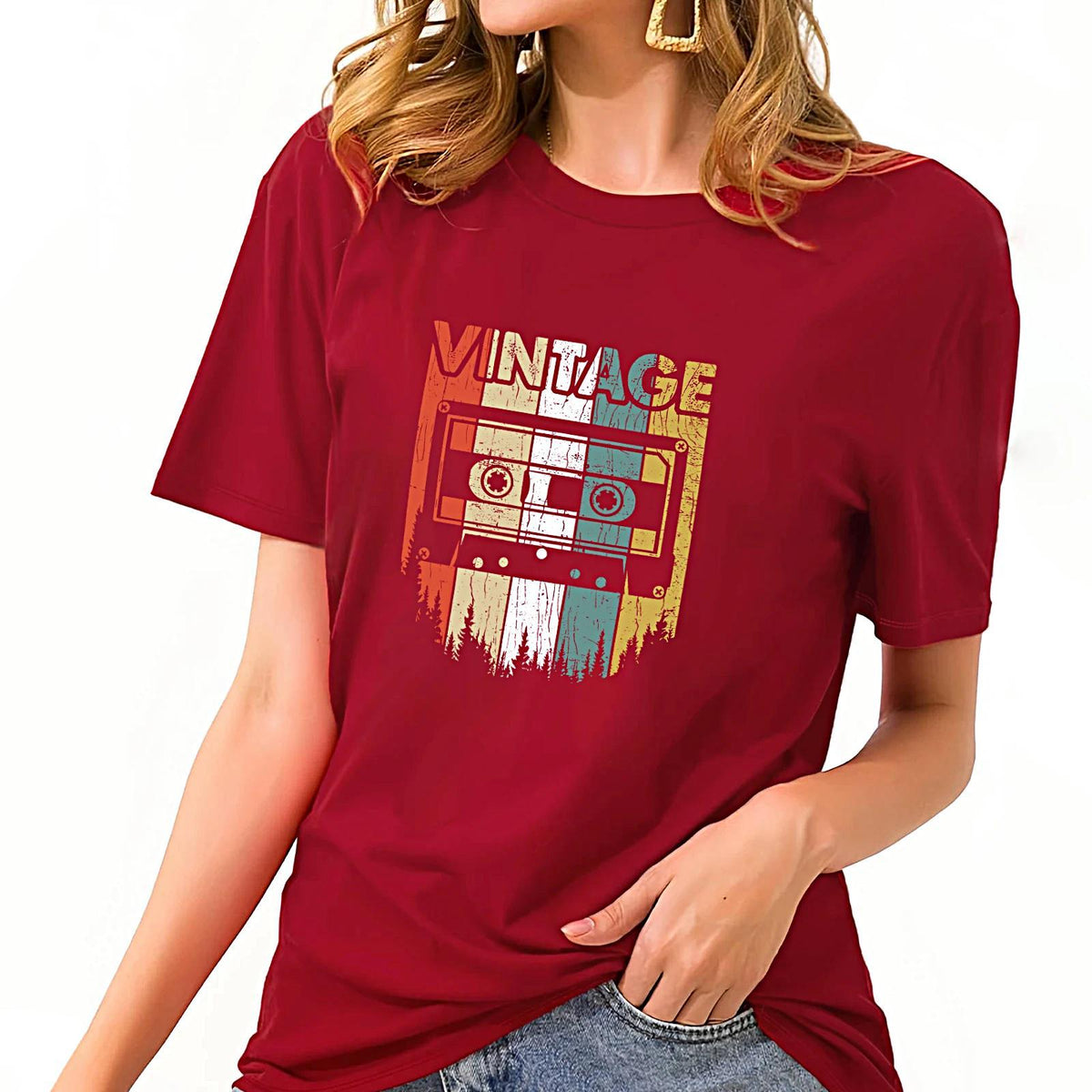 Maxbell Maxbell Womens T Shirt Summer Soft Souvenir Ladies Basic Tee for Holiday Work Hiking M