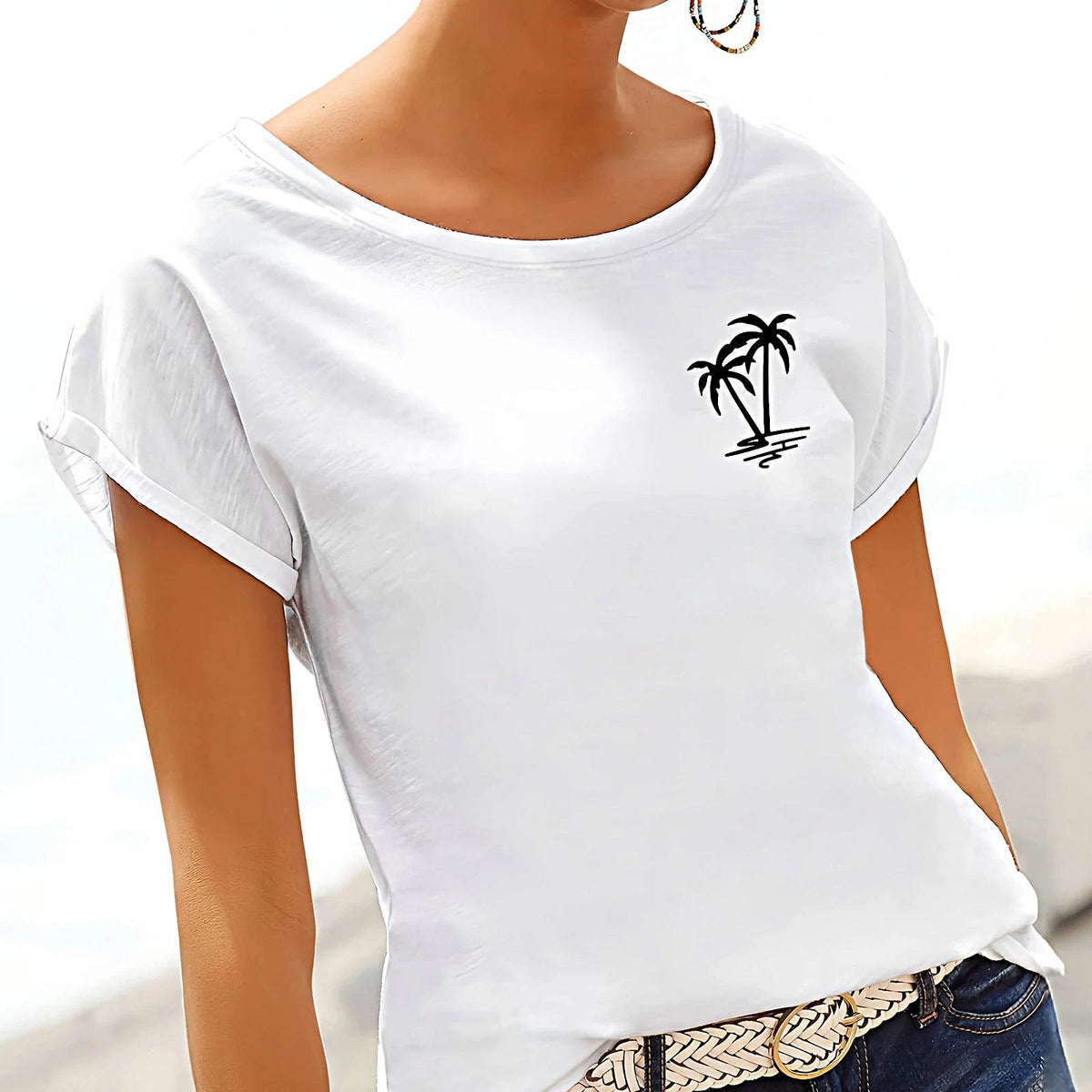 Maxbell Maxbell Womens T Shirt Summer Soft Costume Short Sleeve Top for Street Office Sports M