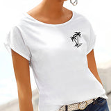 Maxbell Maxbell Womens T Shirt Summer Soft Costume Short Sleeve Top for Street Office Sports M