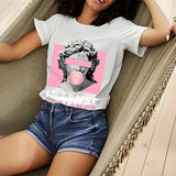 Maxbell Maxbell T Shirt for Women Summer Simple Crew Neck Shirt for Shopping Vacation Sports M