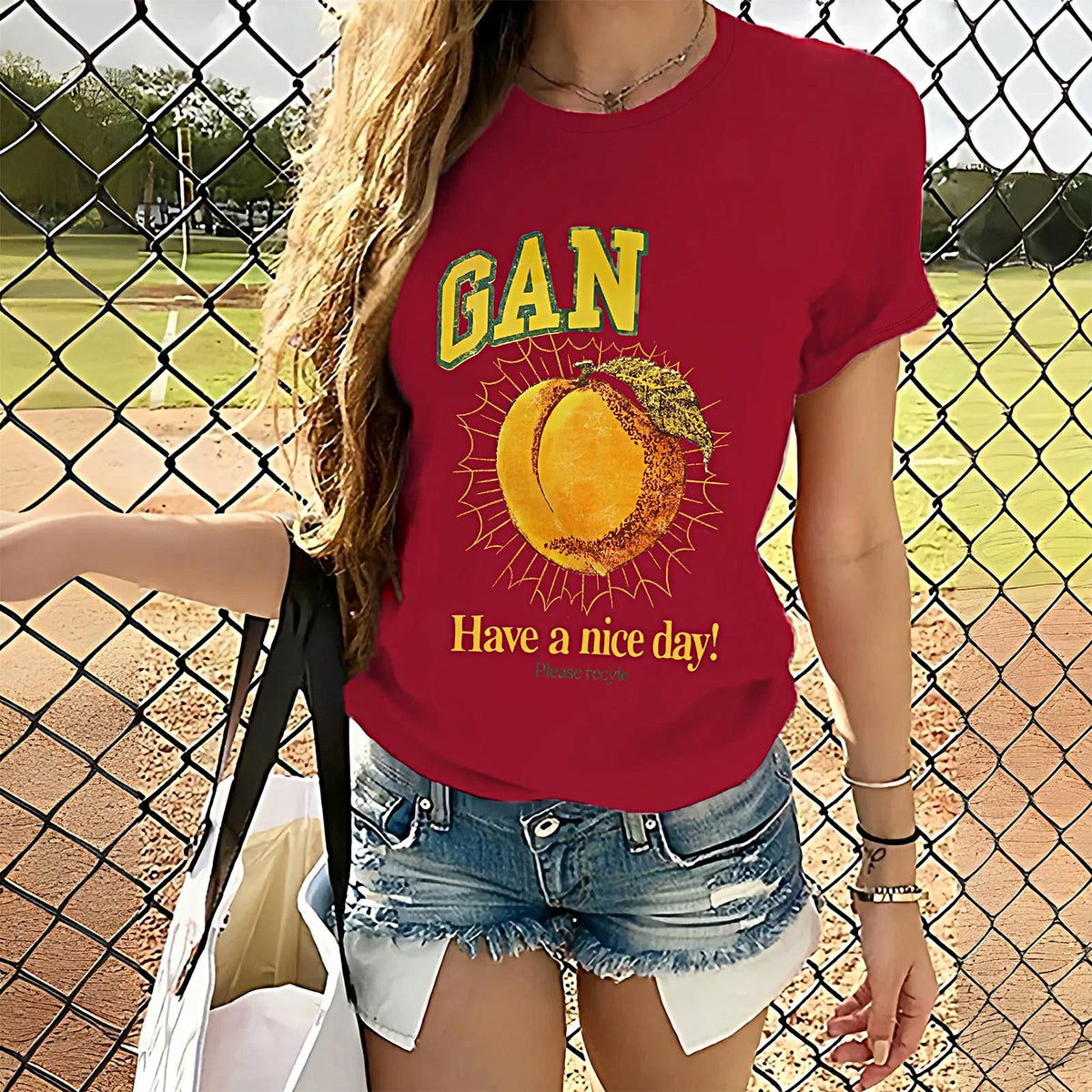 Maxbell Maxbell Womens T Shirt Summer Fashion Basic Tee Shirt for Vacation Traveling Walking L