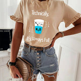 Maxbell Maxbell T Shirt for Women Summer Trendy Crewneck Shirt for Daily Wear Beach Shopping S