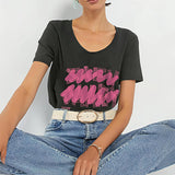 Maxbell Maxbell T Shirt for Women Summer Female Crewneck Shirt for Street Backpacking Sports S