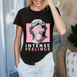 Maxbell Maxbell Women's T Shirt Summer Stylish Crewneck Shirt for Vacation Holiday Traveling M