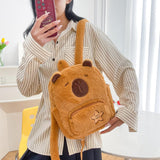 Maxbell Maxbell Girl Furry Capybara Backpack Cute Knapsack for Birthday Gift Travel Holidays