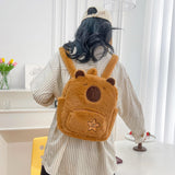 Maxbell Maxbell Girl Furry Capybara Backpack Cute Knapsack for Birthday Gift Travel Holidays