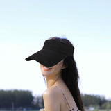 Maxbell Maxbell Summer Sun Hat Lightweight Quick Drying Top Empty for Tennis Holiday Cycling black