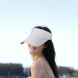Maxbell Summer Sun Hat Lightweight Quick Drying Top Empty for Tennis Holiday Cycling white