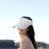 Maxbell Maxbell Summer Sun Hat Lightweight Quick Drying Top Empty for Tennis Holiday Cycling white