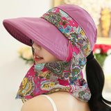 Maxbell Maxbell Womens Sun Hat Fishing Cap Outdoor Casual Sunhat with Neck Protector Scarf Purple