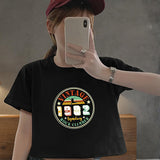 Maxbell Maxbell Women's Loose Crop Ladies Crew Neck Tee for Office Hiking Holiday S