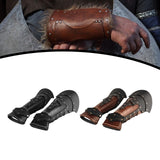 Maxbell Maxbell Medieval Arm Guards Stage Fancy Dress Arm Cuffs Men Women Medieval Vambraces Black