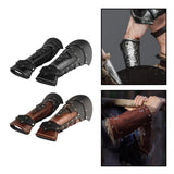 Maxbell Maxbell Medieval Arm Guards Stage Fancy Dress Arm Cuffs Men Women Medieval Vambraces Black