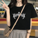 Maxbell Maxbell Womens Crop Trendy Crew Neck Tee for Traveling Camping Daily Wear S