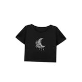 Maxbell Maxbell Women's Casual Crop Cropped T Shirt for Walking Street Daily Wear S