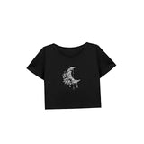 Maxbell Maxbell Women's Casual Crop Cropped T Shirt for Walking Street Daily Wear XL