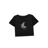 Maxbell Maxbell Women's Casual Crop Cropped T Shirt for Walking Street Daily Wear XL