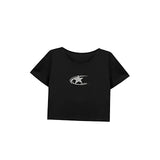 Maxbell Maxbell Women's Casual Crop Crew Neck Tee for Vacation Office Backpacking XXL