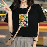 Maxbell Maxbell Women's Crop Fashion Souvenir Crewneck Shirt for Hiking Trip Work L