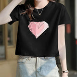 Maxbell Maxbell Women's Casual Crop Soft Crew Neck Tee for Wear Office S