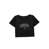 Maxbell Maxbell Women's Loose Crop Crewneck Tee for Sports Work Beach M