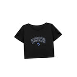 Maxbell Maxbell Women's Loose Crop Crewneck Tee for Sports Work Beach M